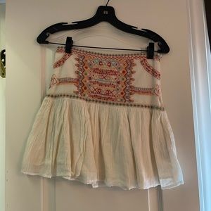 Zara trf embroidered mini skirt